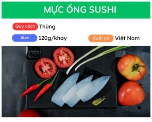 Mực ống sushi